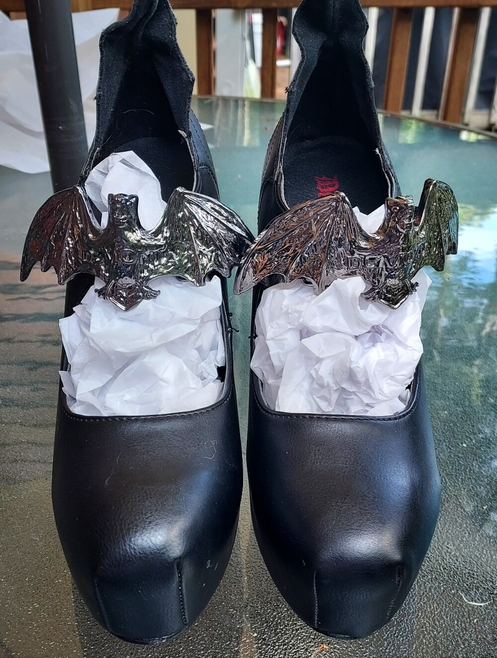 Bat Platform Shoes In Vegan Leather 9M!